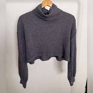 Free People Charcoal Cowl Neck Sweater